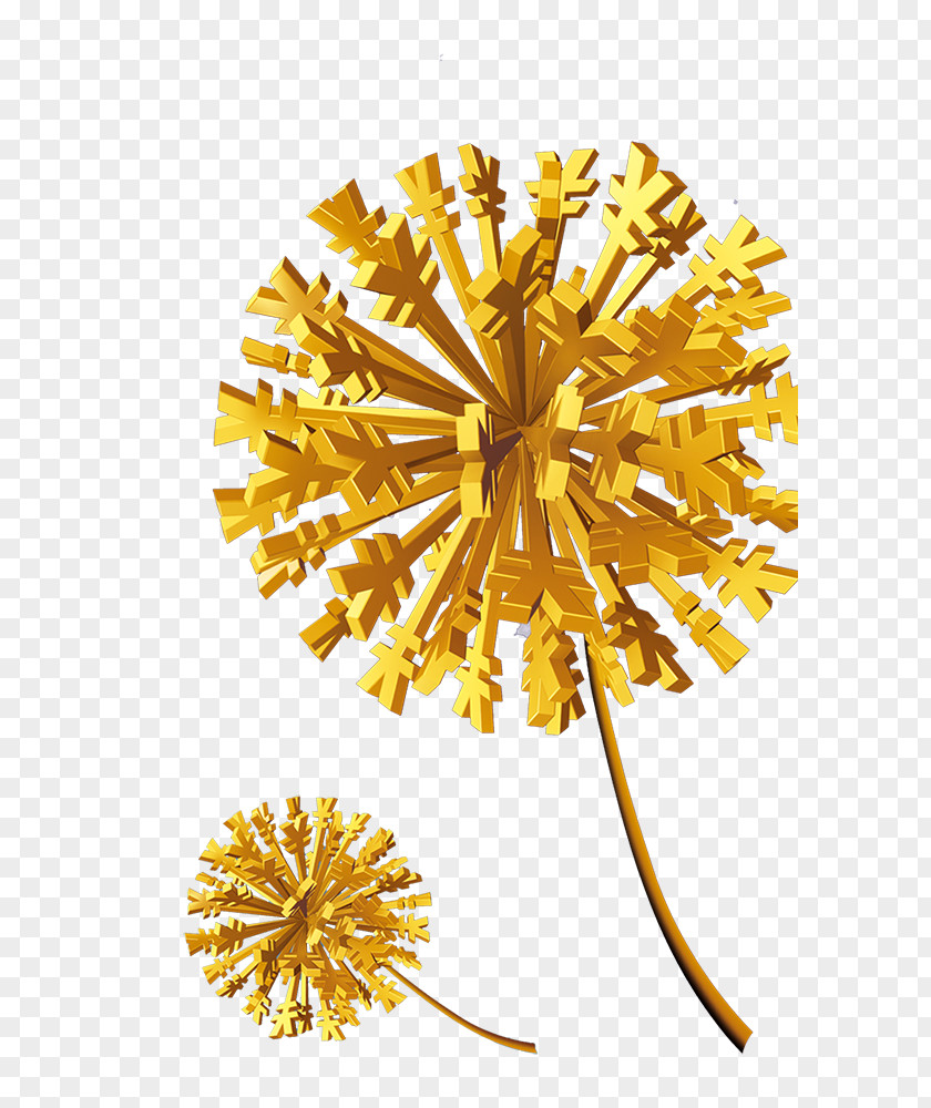 Gold Dandelion Icon PNG