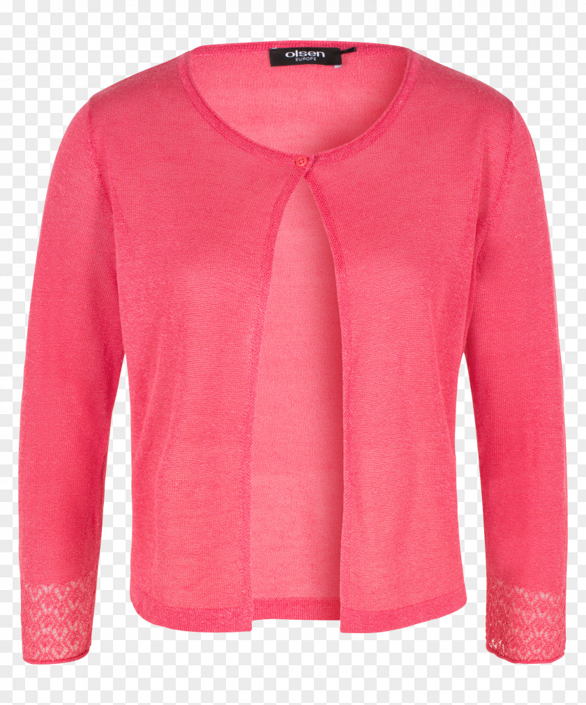 Jacket Cardigan Sleeve Neck Pink M PNG