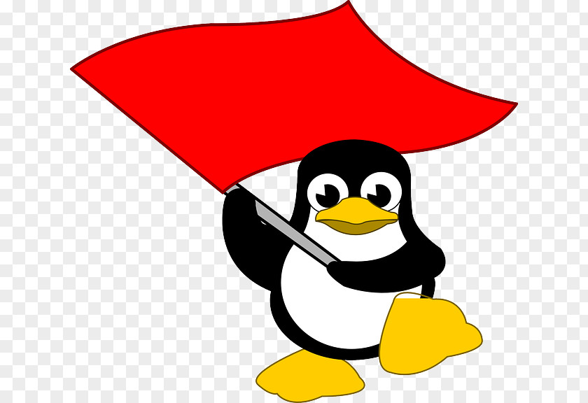 Linux Penguin Tuxedo Flag Clip Art PNG