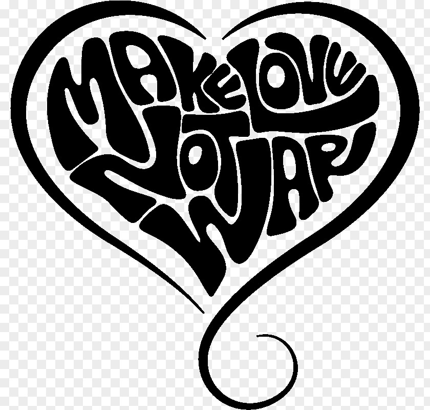 Make Love Not War Love, Sticker Hippie PNG