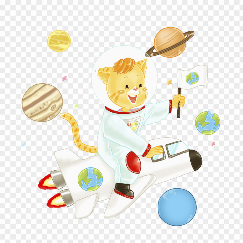 Cat Astronaut Flame Clip Art PNG