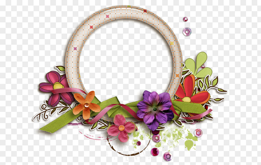 Circle Flower Frame Yuvarlakia Grandmother's Day PNG