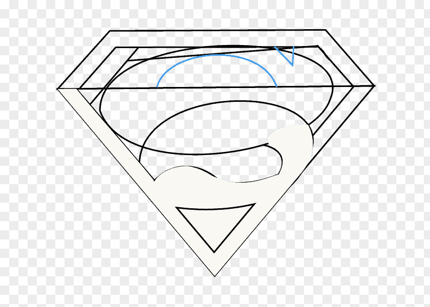 Superman Logo Drawing Line Art Sketch PNG