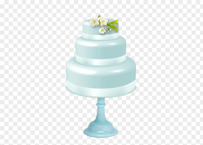 Three Pale Blue Wedding Cake Layer Torte PNG