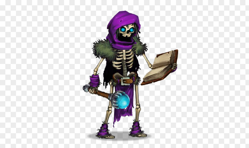 Skeleton Game Character Magician Pixel Art PNG