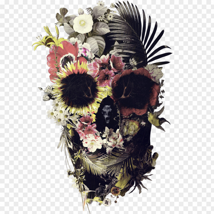 Skull Floral Design Calavera Human Symbolism Flower PNG