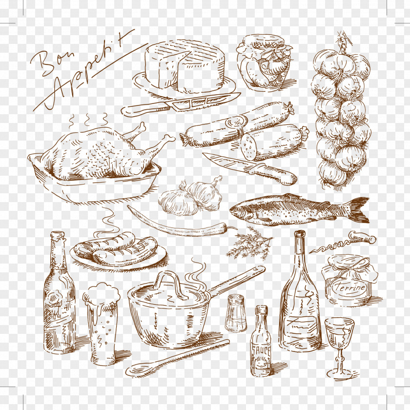 Fine Dining Food Artwork Drawing Royalty-free Illustration PNG