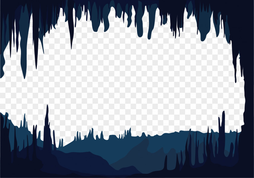 Iceberg Black Hole Cave Illustration PNG