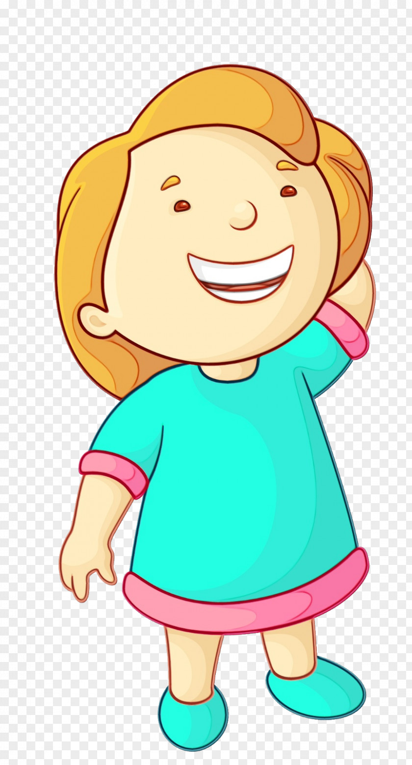 Style Pleased Girl Cartoon PNG