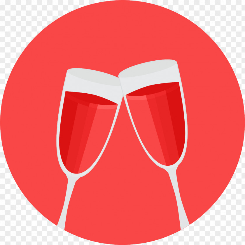 Valentine's Day Romantic Wine Champagne Toast Breakfast Icon PNG