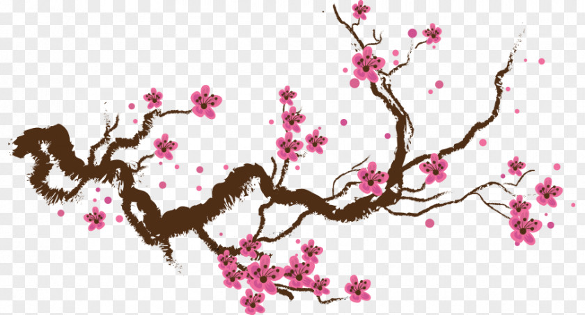 Cherry Blossom Drawing Paper Painting PNG