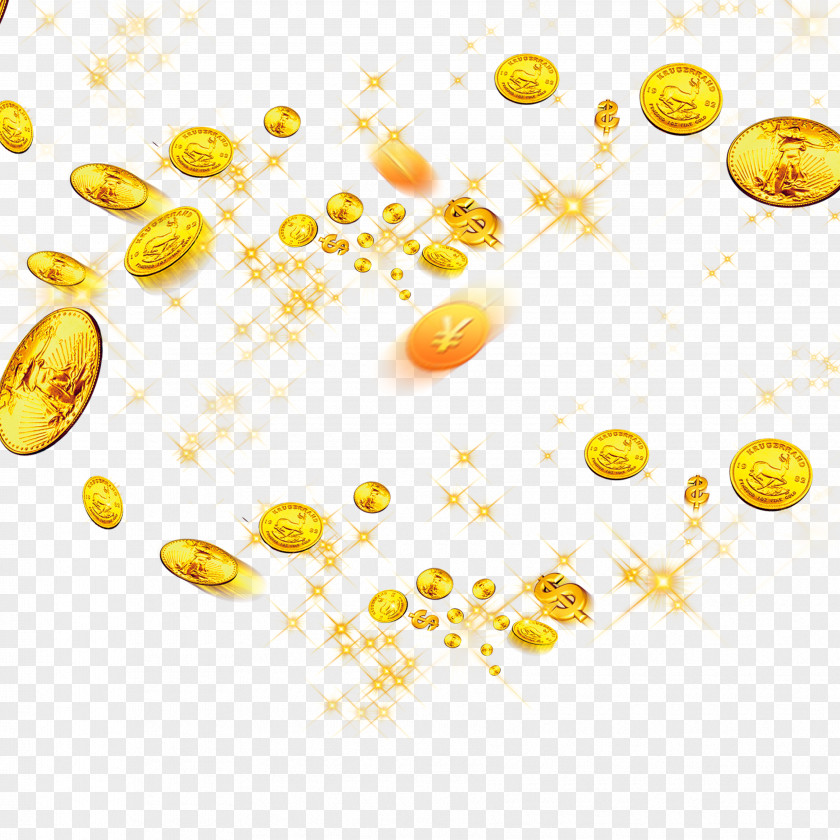 Floating Coins Money Download PNG