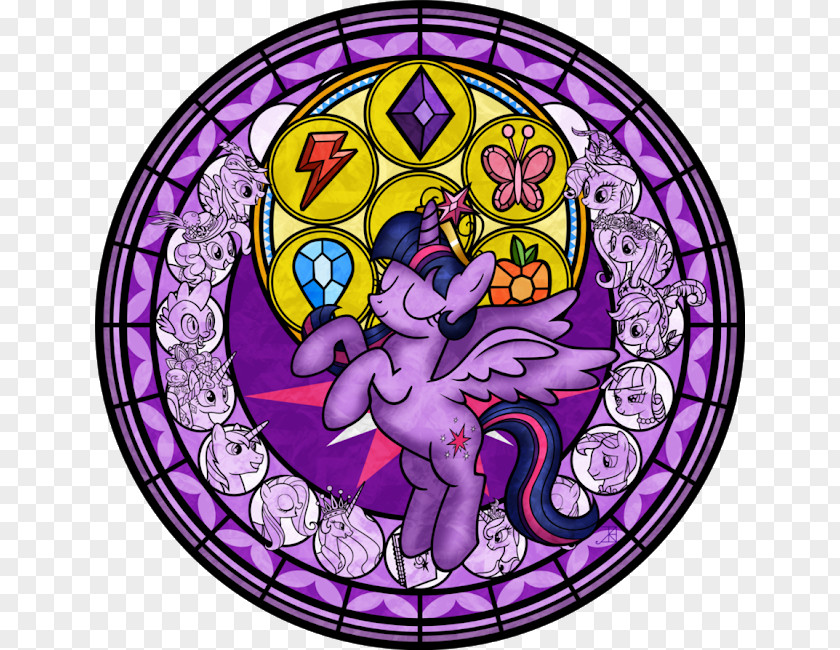 Window Stained Glass Twilight Sparkle Applejack Rarity PNG