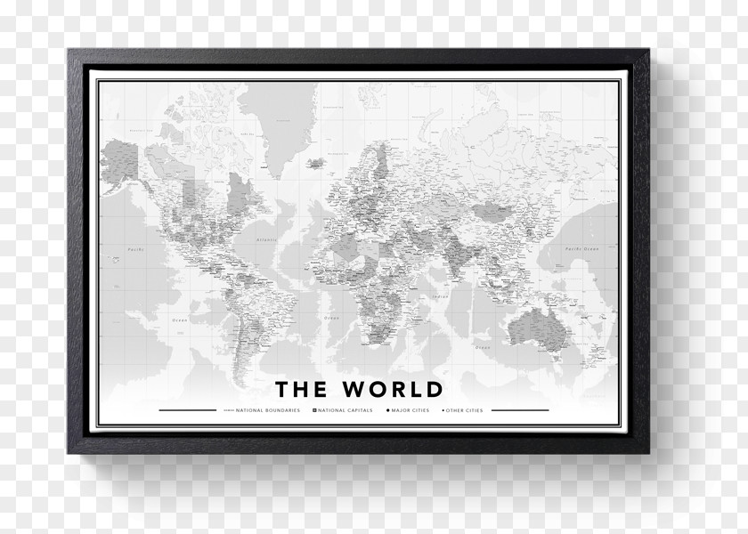 World Map Canvas Print Poster PNG