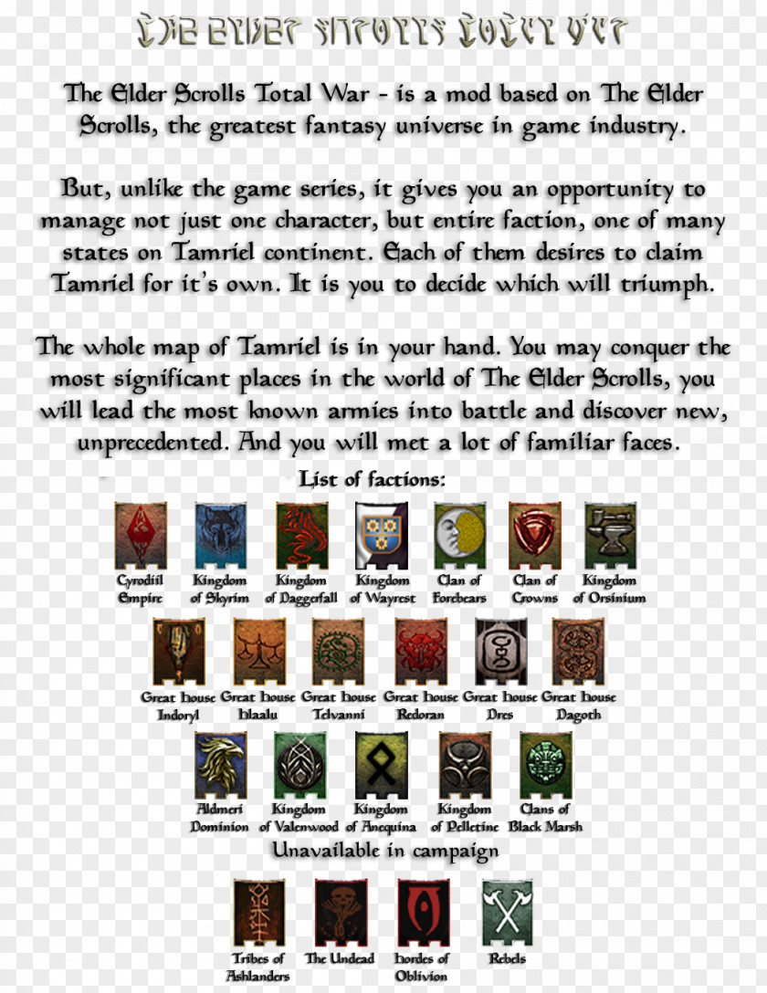 Medieval II: Total War: Kingdoms The Elder Scrolls V: Skyrim Third Age War Online Mod PNG