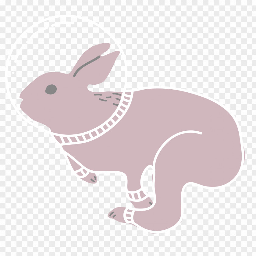 Bare Purple Pink Bunny Domestic Rabbit Easter Hare Cartoon PNG