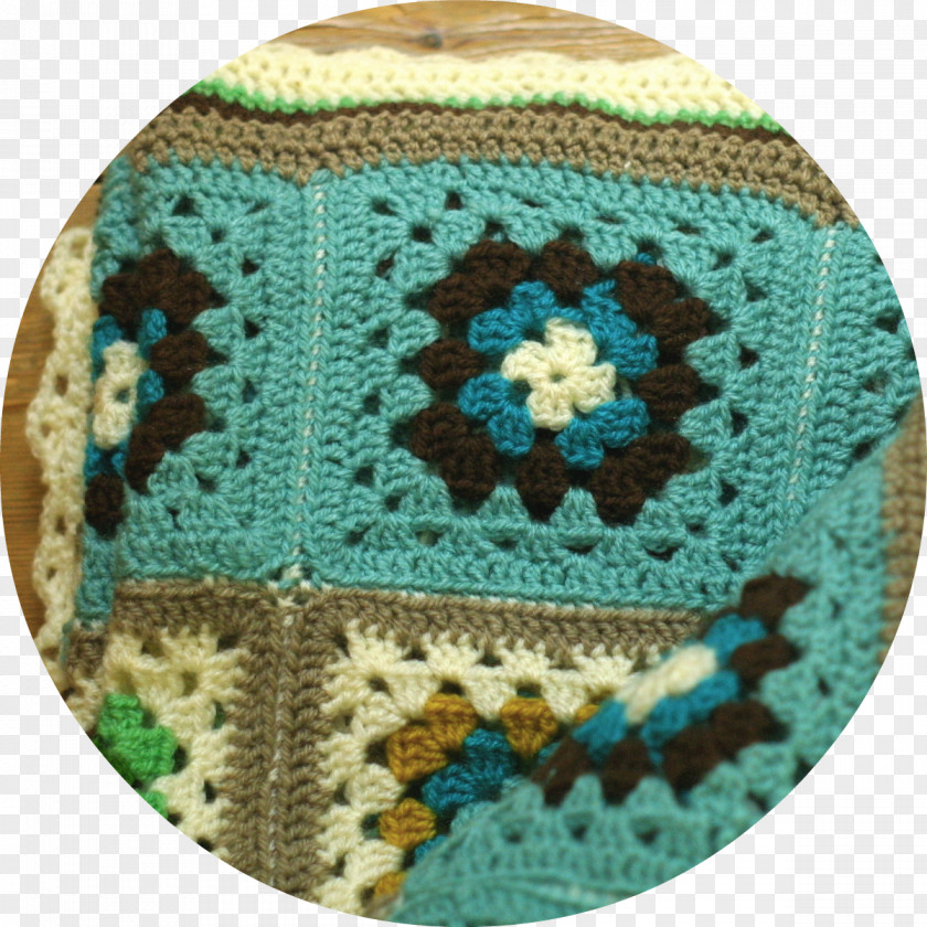 Crochet Blanket Wool Turquoise Pattern PNG