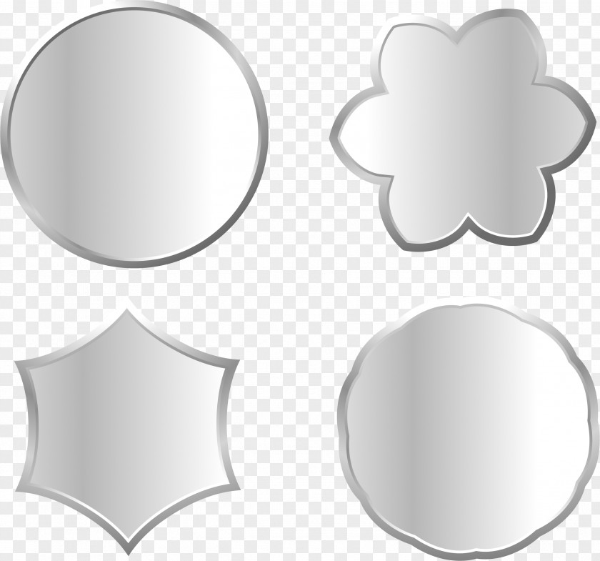 Metal Silver Different Shape Signs Download PNG