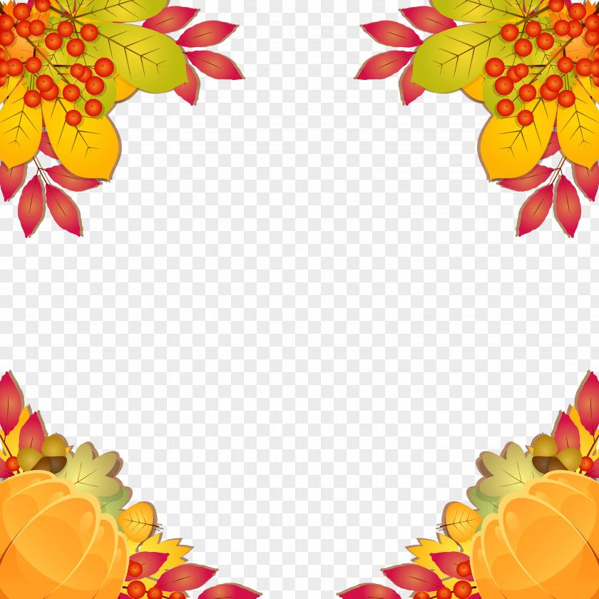 Fall Frame Border Clipart Image Autumn Leaf Color Clip Art PNG