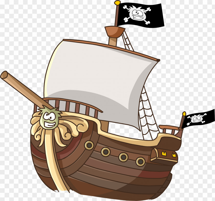 Cartoon Pirate Ship Piracy Clip Art PNG
