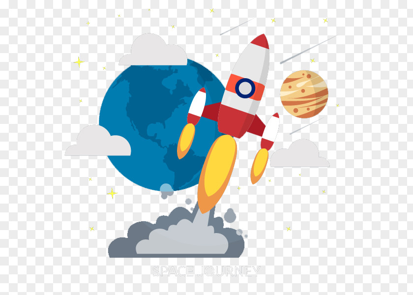 Flat Earth Rocket Science Design Illustration PNG