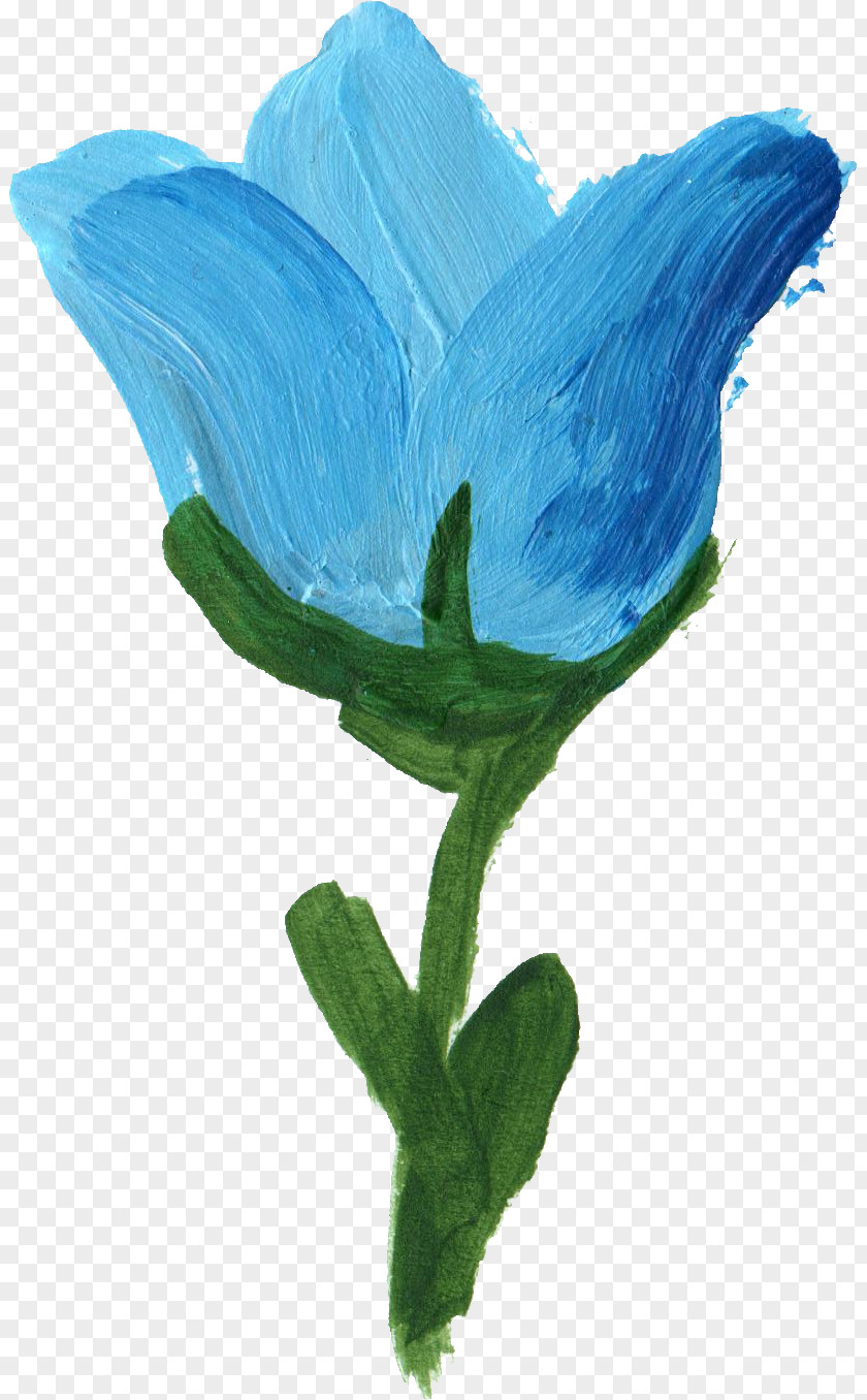 Blue Flower Petal Paint PNG