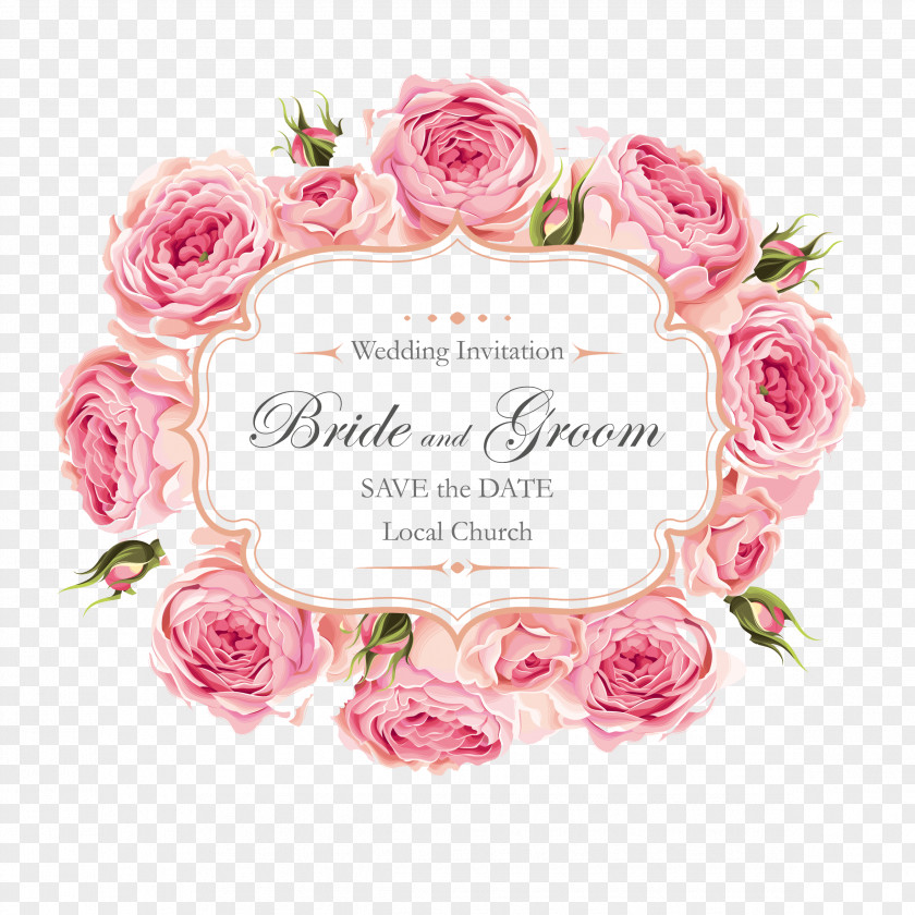 Creative Roses Invitation Design Wedding Rose PNG