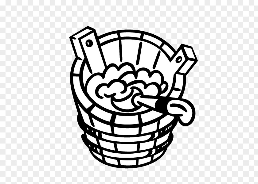 Cartoon Painted Bucket Line Art PNG