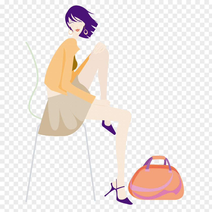 The Beauty Sitting On Chair Clip Art PNG