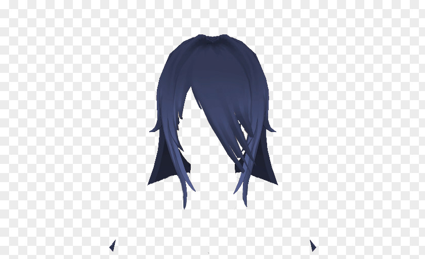 Black Hair Yandere Simulator Hairstyle Blue PNG
