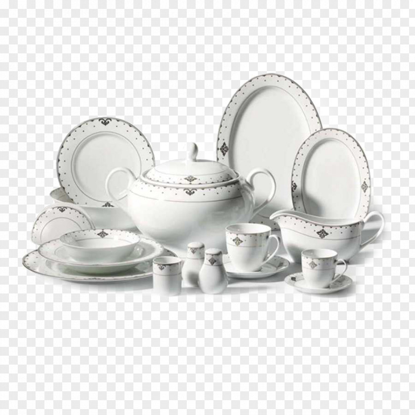 Plate Porcelain Tableware Bone China Tea Set PNG