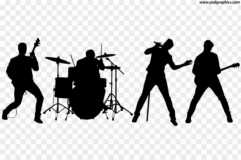 Band Rock Silhouette Musical Ensemble PNG