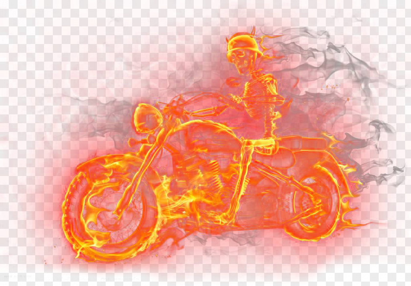 Skull Motorcycle Flame Smoke PNG Smoke, Fire skull ride effect, blazing skeleton riding on motorcycle illustration clipart PNG