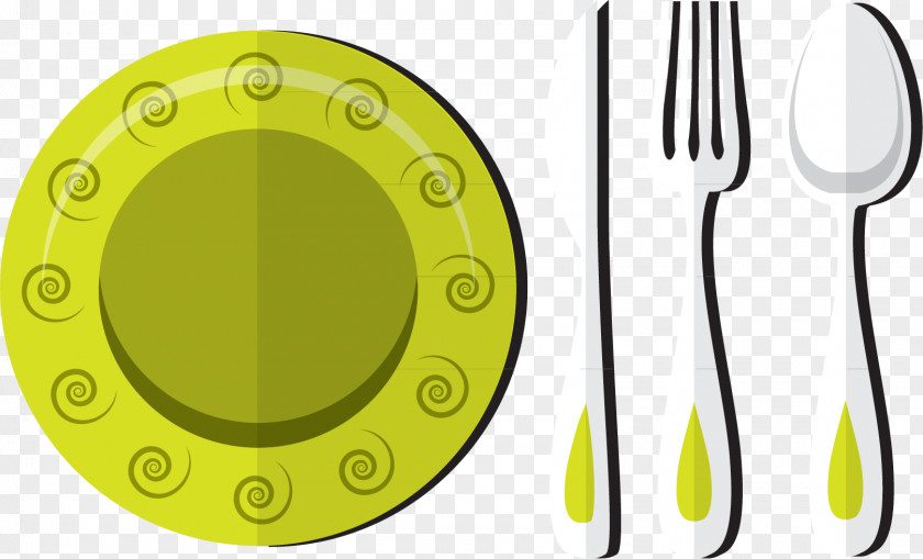 Cartoon Plate Knife And Fork Material Spoon PNG