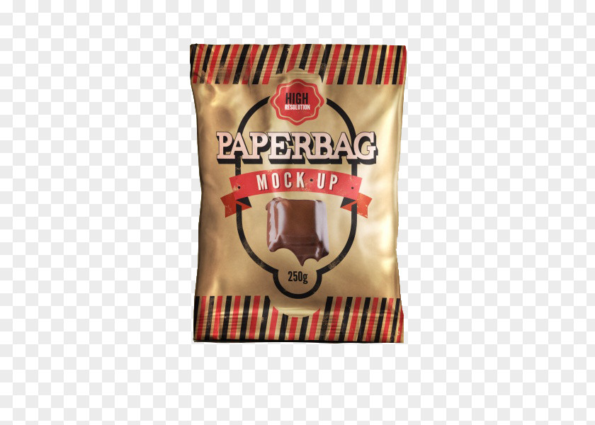 Chocolate Bags Plastic Bag Paper Mockup Template PNG