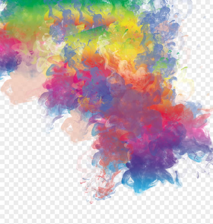Colorful Fantasy Effect Elements Watercolor Painting PNG