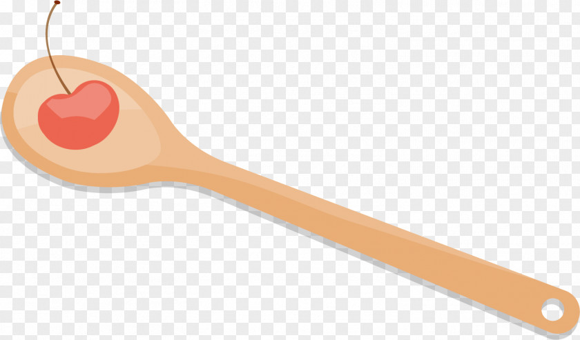 Hand Painted Red Cherry Spoon PNG