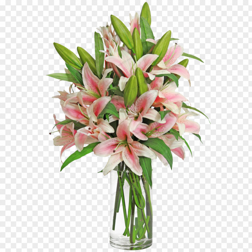 Lily Bouquet Lilium Candidum Flower Stargazer Gift PNG