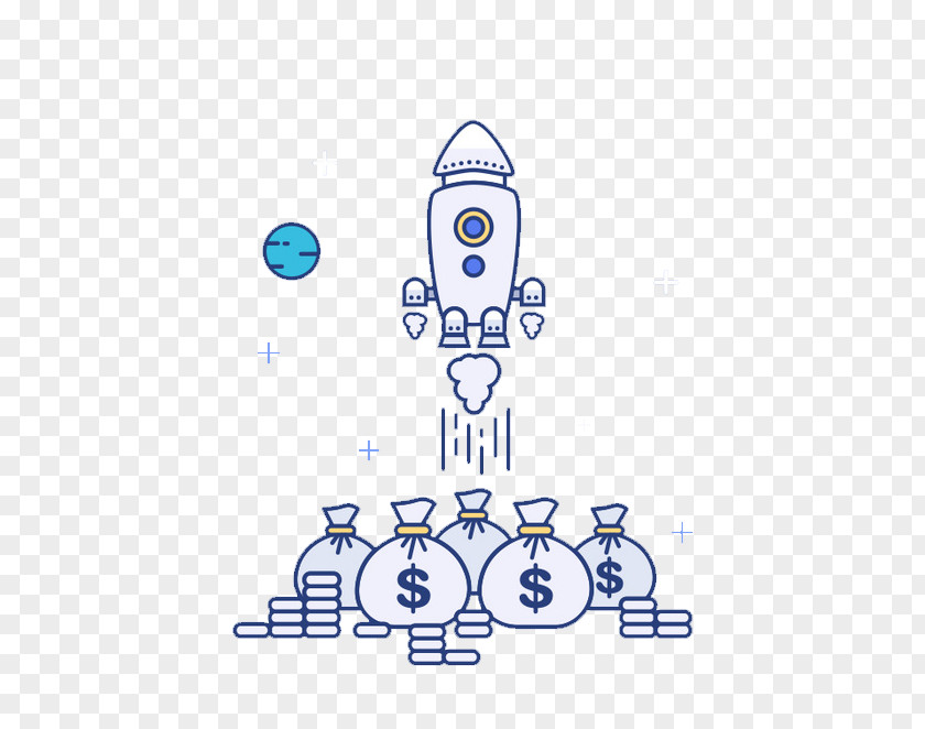 Spaceship Financial Illustration PNG