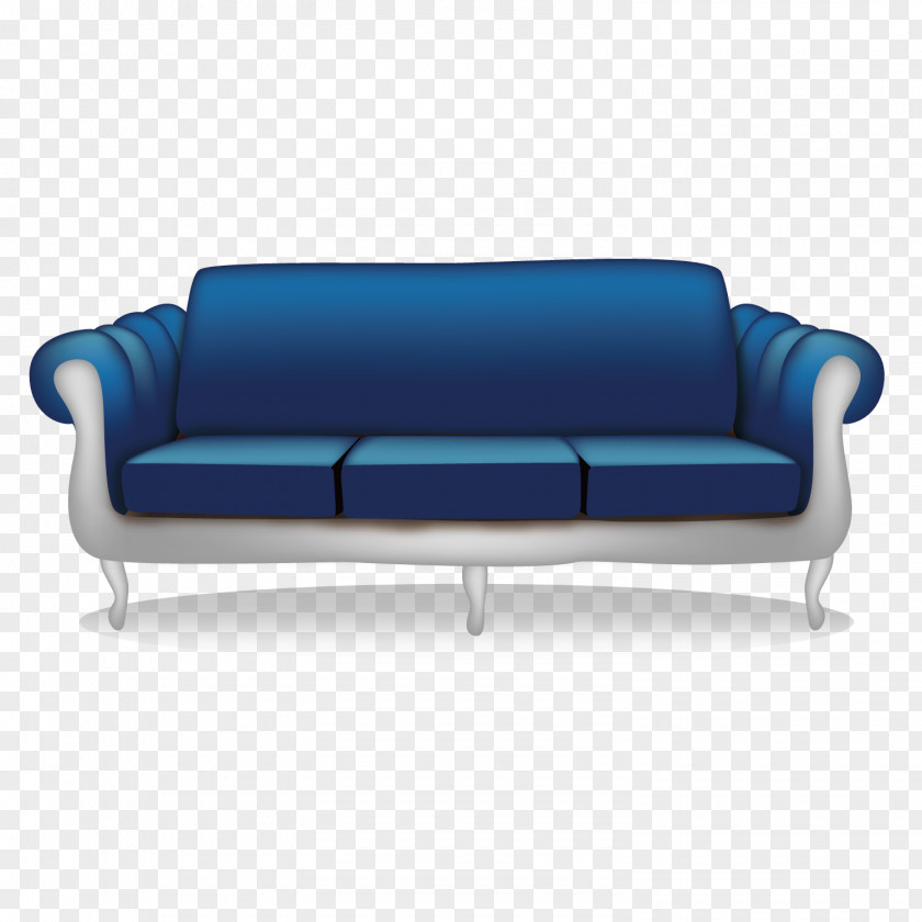 Vector Blue Sofa Bed Download PNG