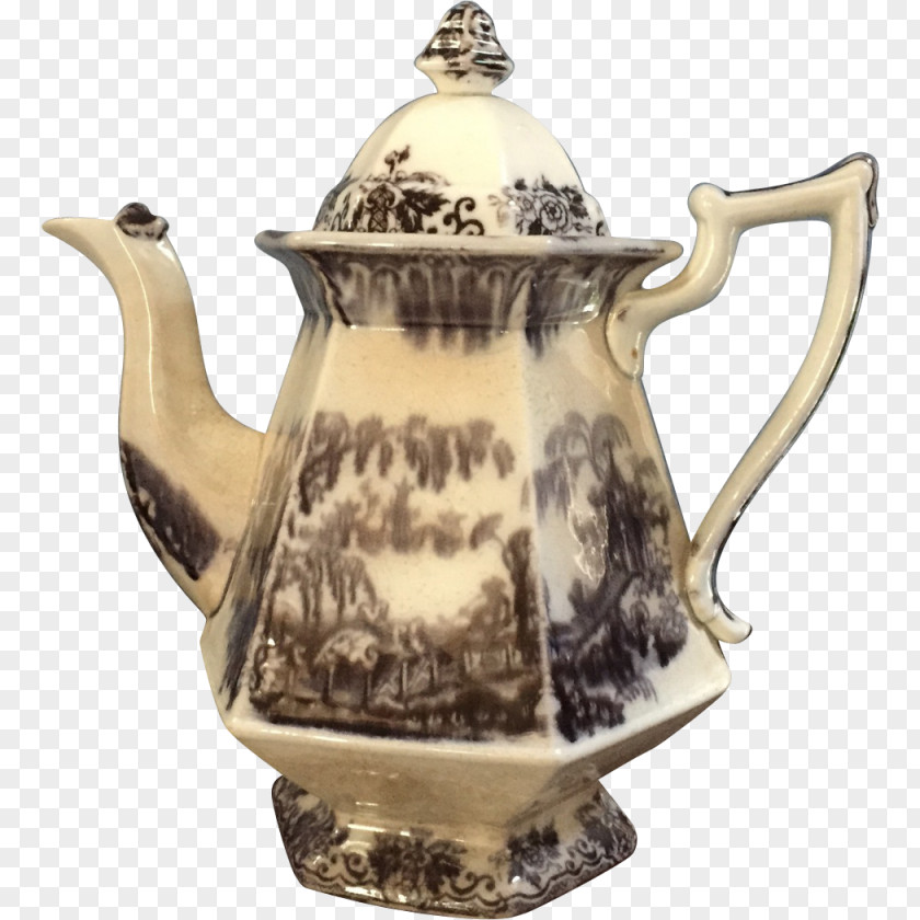 Kettle Teapot Ceramic Porcelain Antique PNG
