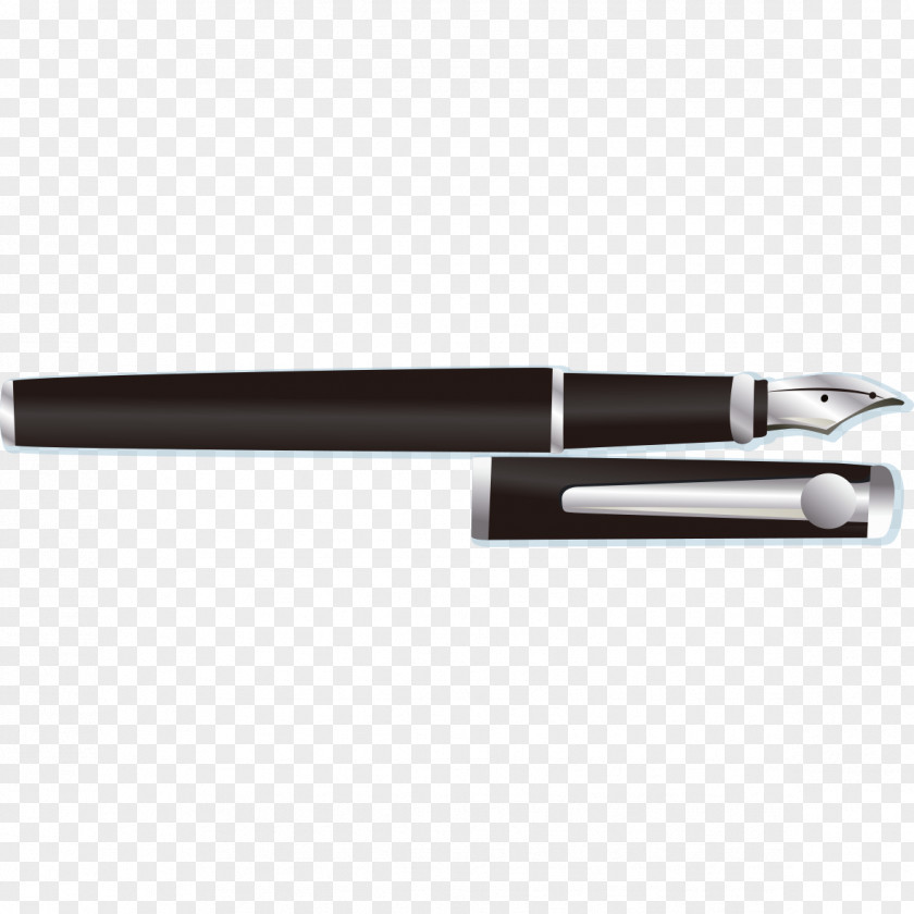 Black And White Pen Pattern Ballpoint Fountain School Supplies Angle PNG