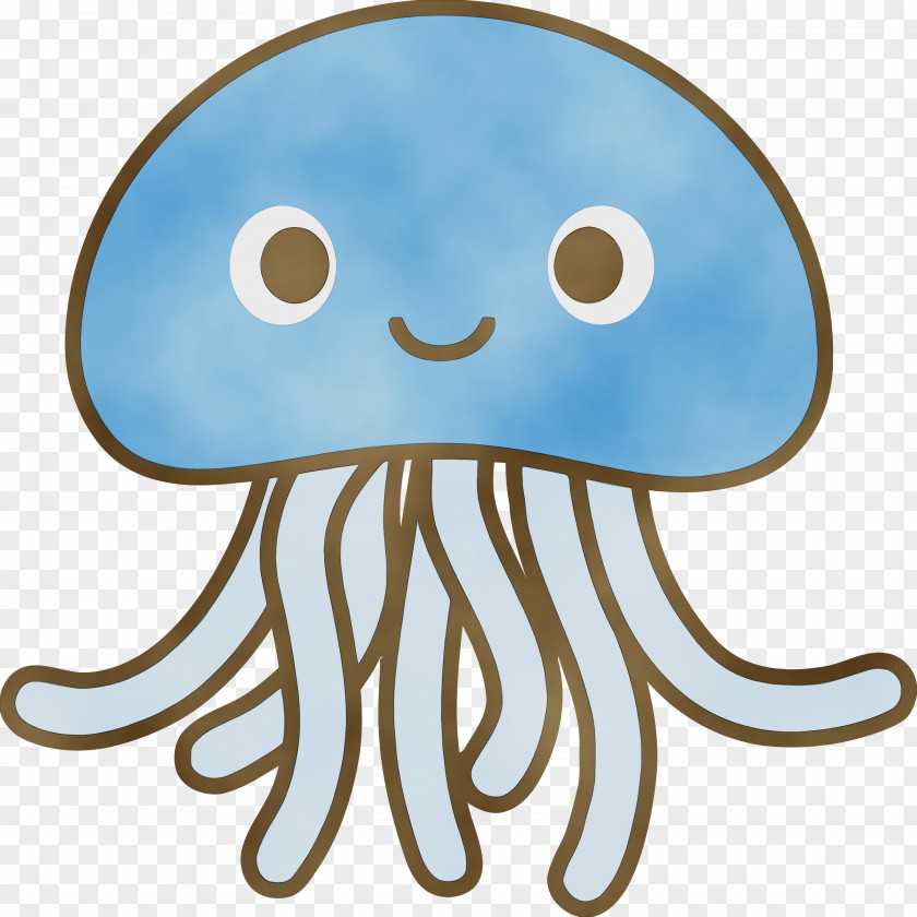 Octopus Jellyfish Cartoon Cnidaria Smile PNG