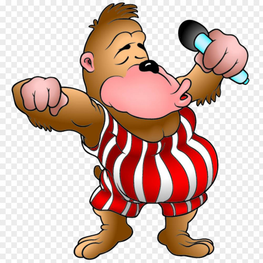 A Gorilla Singing With Microphone Ape Clip Art PNG