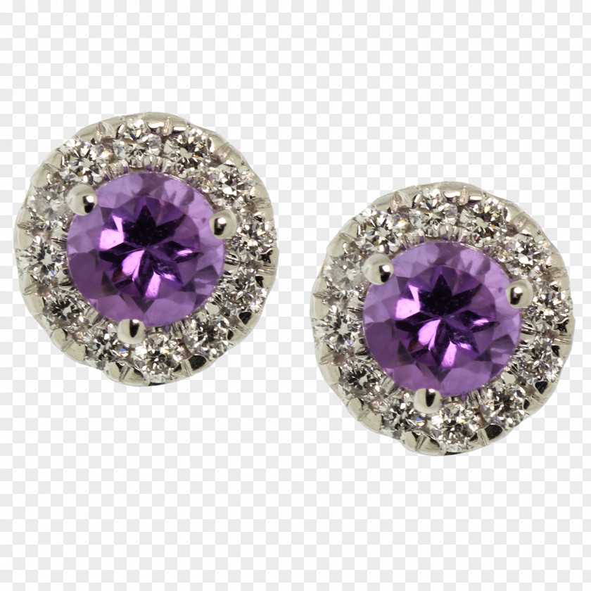 Diamond Stud Earrings Earring Amethyst Jewellery Gold PNG