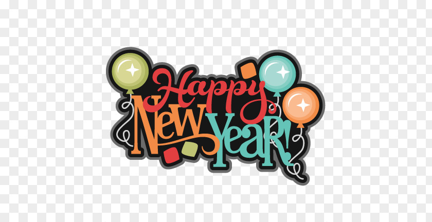 Happy New Year Balloons PNG Colourful, clipart PNG