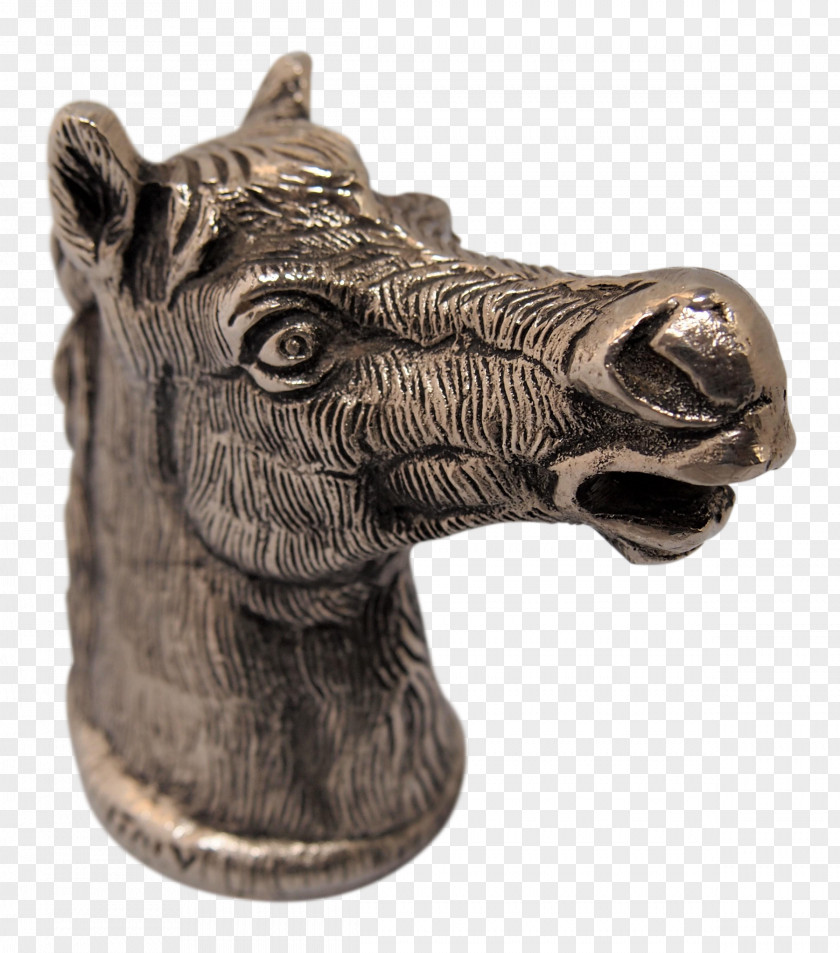 Horse Head Snout Sculpture Bronze PNG