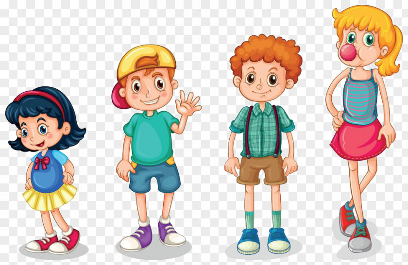 4 Children Cartoon Sibling Stock Photography Illustration PNG