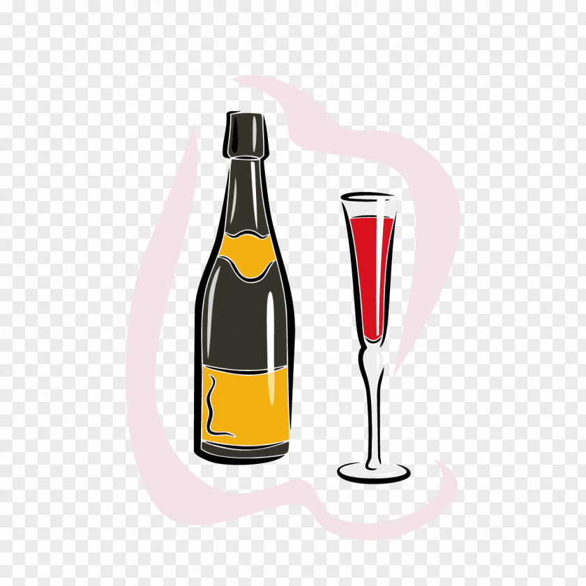 Bottles And Glasses Vector Champagne Wine Glass Bottle Hypertension PNG