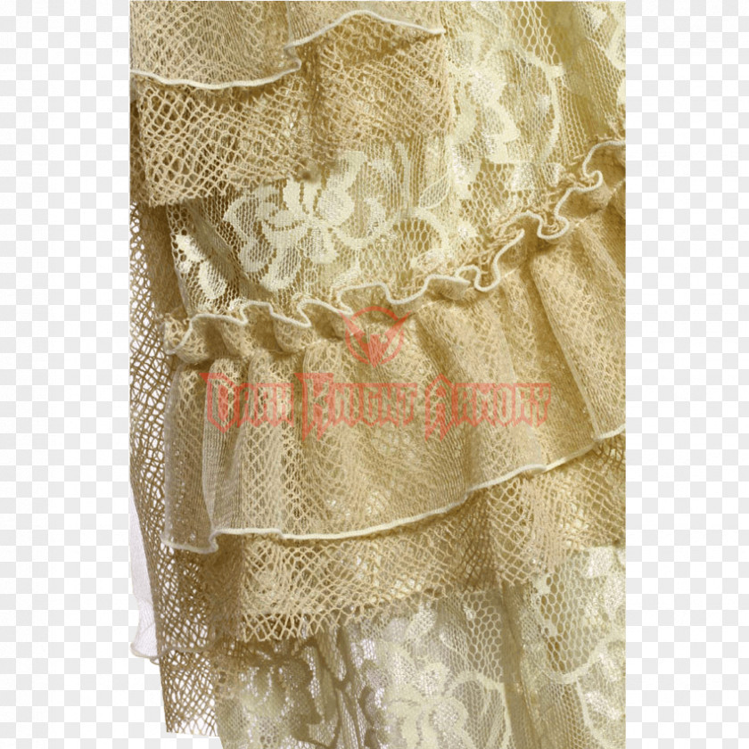 Cream Dark Lace Silk Ruffle Tablecloth Curtain PNG